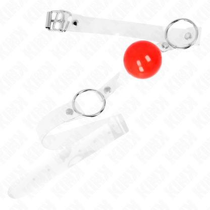 KINK – ROT TRANSPARENTER PVC-BALL 4 CM VERSTELLBARE TASCHE