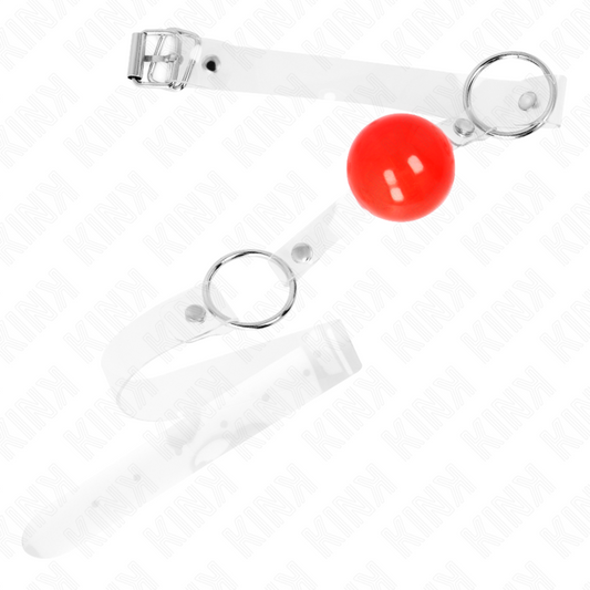 KINK – ROT TRANSPARENTER PVC-BALL 4 CM VERSTELLBARE TASCHE