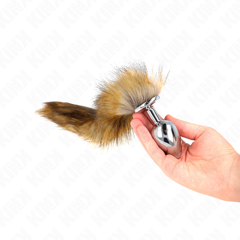 KINK - ANALPLUG GRÖSSE L 10 X 4 CM MIT SYNTHETISCHEM SCHWANZ 40 CM BRAUN