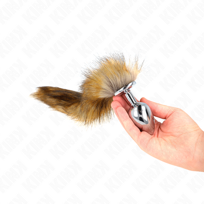 KINK - ANALPLUG GRÖSSE L 10 X 4 CM MIT SYNTHETISCHEM SCHWANZ 40 CM BRAUN