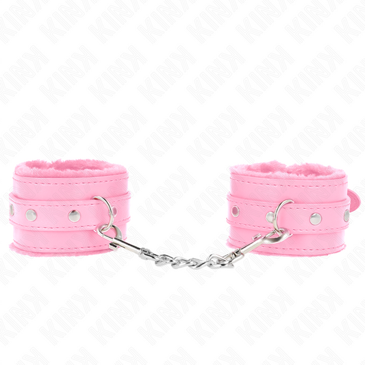 KINK – PREMIUM HANDGELENKSTÜTZE MIT ROSA FELLGEFÜTTERT UND VERSTELLBAREM ROSA GÜRTEL 17-29 CM X 6 CM
