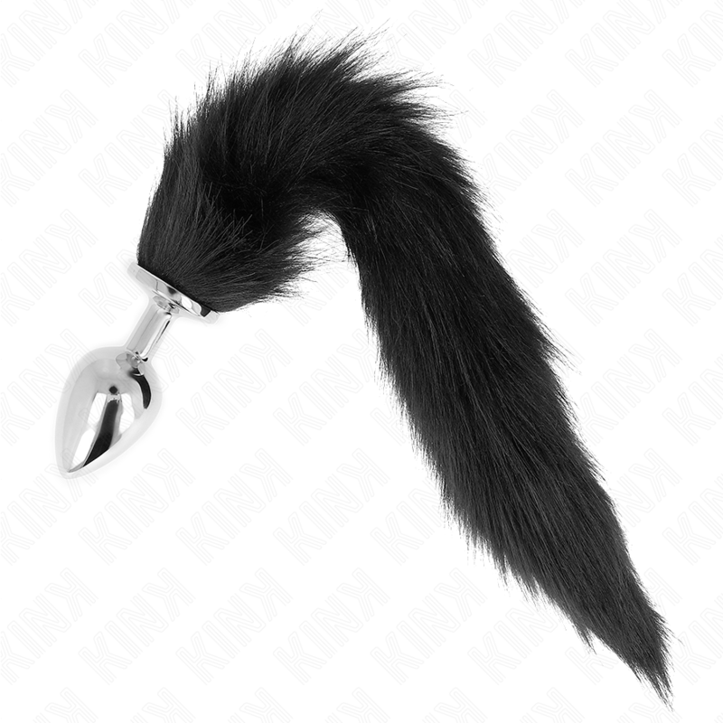 KINK - ANALPLUG GRÖSSE L 10 X 4 CM MIT SYNTHETISCHEM SCHWANZ 40 CM SCHWARZ
