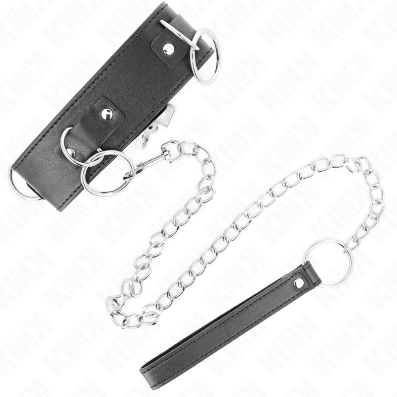 KINK - HALSBAND MIT LEINE 65 CM 3 RINGE MODELL 2 VERSTELLBAR 36-43 CM X 5 CM