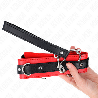 KINK – HALSBAND BASIC MODELL MIT LEINE 65 CM MODELL 3 ROT 53 X 5 CM