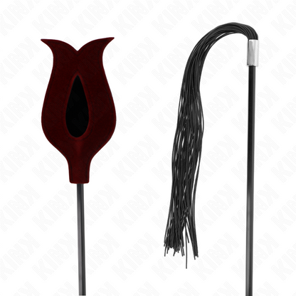 KINK - Pomponpeitsche aus Silikon, rosa, 45 cm