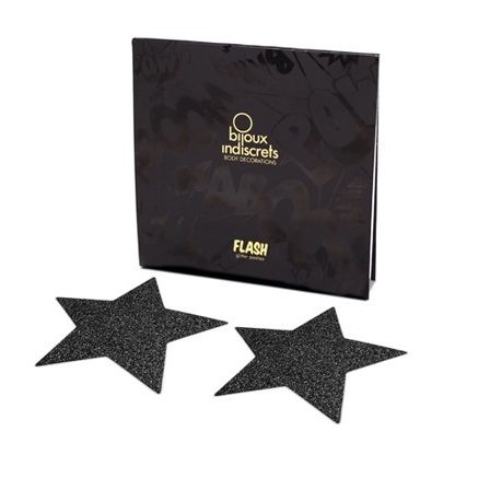 SCHMUCK - INDISCRETS SCHWARZE NIPPLE CAPS STAR FLASH