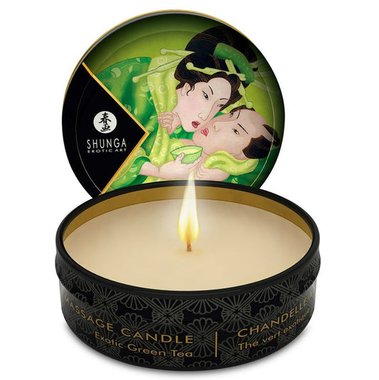 SHUNGA – MINI CARESSE MIT T GRÜNE MASSAGEKERZE 30 ML