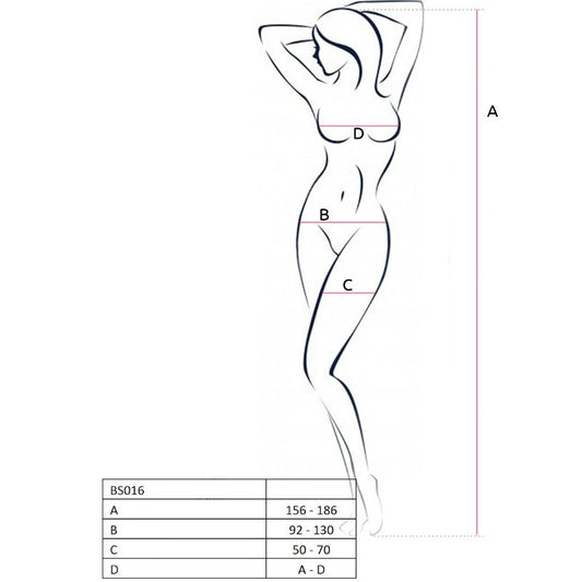 PASSION – DAMEN BS016 WEISSER BODYSTOCKING, EINE GRÖSSE