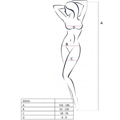 PASSION – DAMEN BS016 WEISSER BODYSTOCKING, EINE GRÖSSE