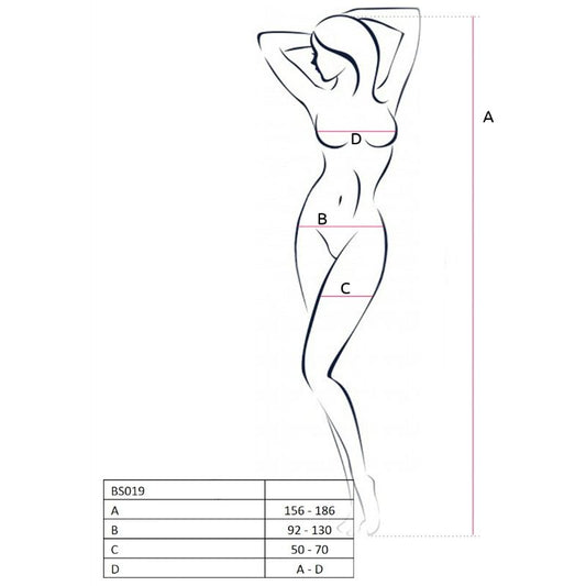 PASSION – DAMEN BS019 WEISSER BODYSTOCKING, EINE GRÖSSE