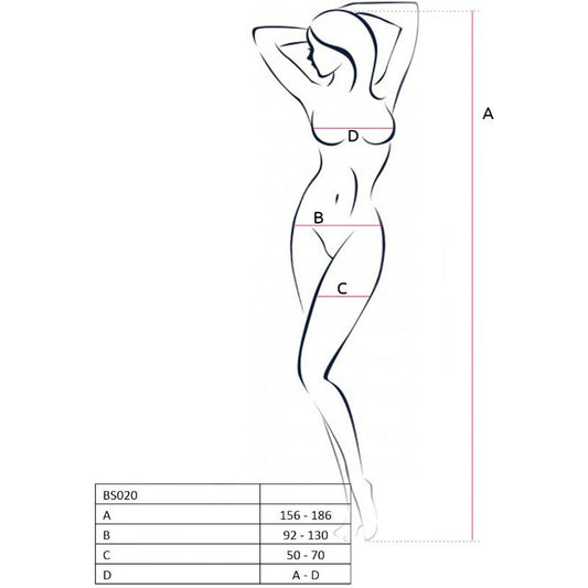 PASSION - DAMEN BS020 WEISSER BODYSTOCKING, EINE GRÖSSE