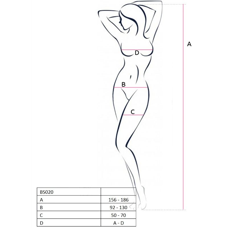 PASSION - DAMEN BS020 WEISSER BODYSTOCKING, EINE GRÖSSE
