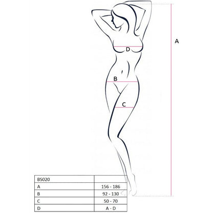 PASSION - DAMEN BS020 WEISSER BODYSTOCKING, EINE GRÖSSE