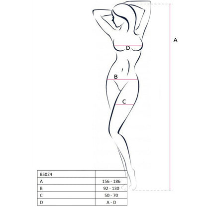 PASSION – DAMEN BS024 WEISSER BODYSTOCKING, EINE GRÖSSE