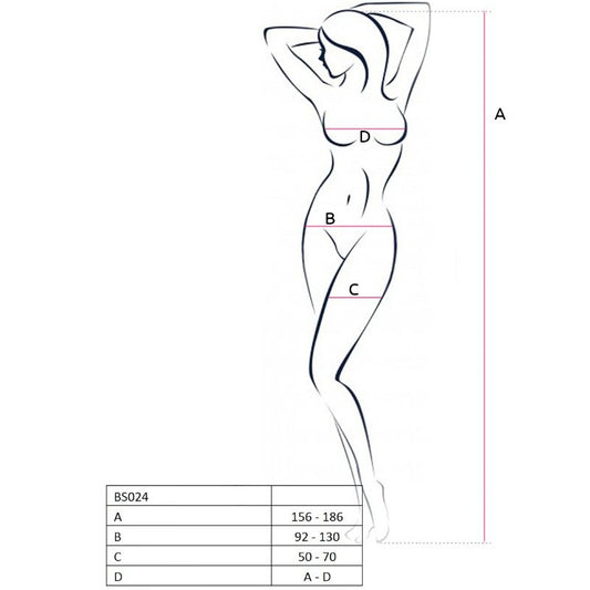 PASSION – DAMEN BS024 WEISSER BODYSTOCKING, EINE GRÖSSE