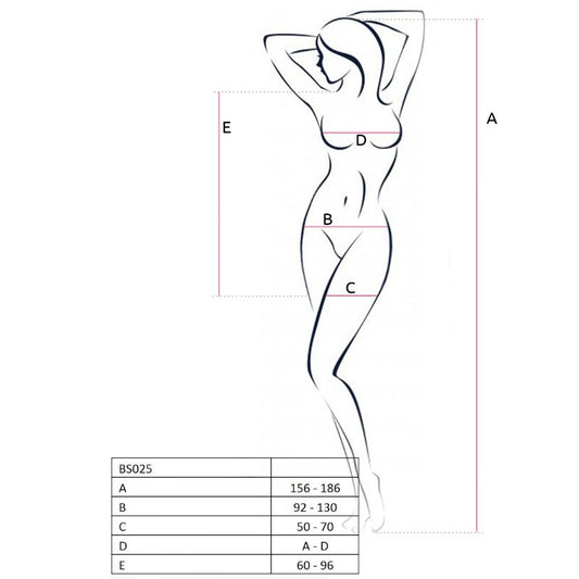 PASSION – DAMEN BS025 WEISSES KLEID IM BODYSTOCKING-STIL, EINE GRÖSSE