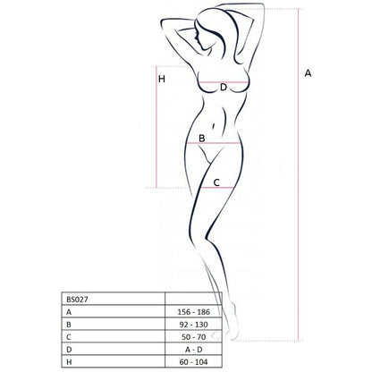 PASSION – DAMEN BS027 ROTES BODYSTOCKING-KLEID, EINE GRÖSSE