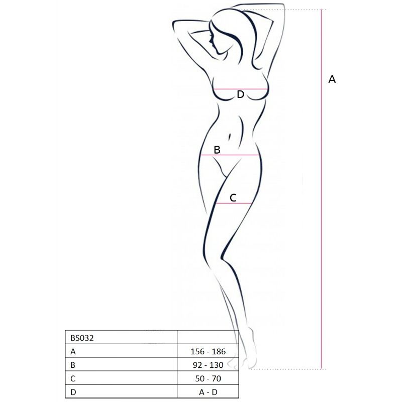 PASSION – DAMEN BS032 SCHWARZER BODYSTOCKING, EINE GRÖSSE