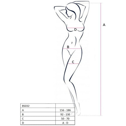 PASSION – DAMEN BS032 SCHWARZER BODYSTOCKING, EINE GRÖSSE