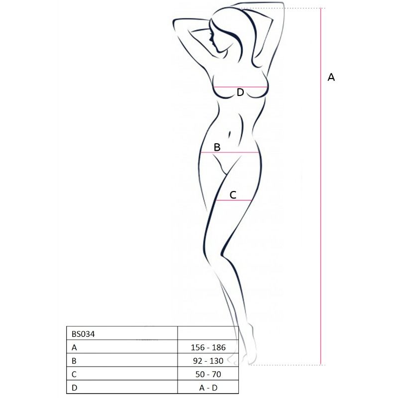 PASSION – DAMEN BS034 WEISSER BODYSTOCKING, EINE GRÖSSE