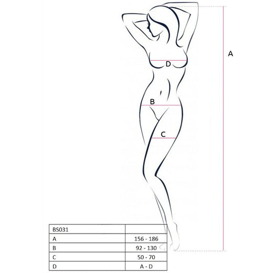 PASSION – DAMEN BS031 ROTER BODYSTOCKING, EINE GRÖSSE