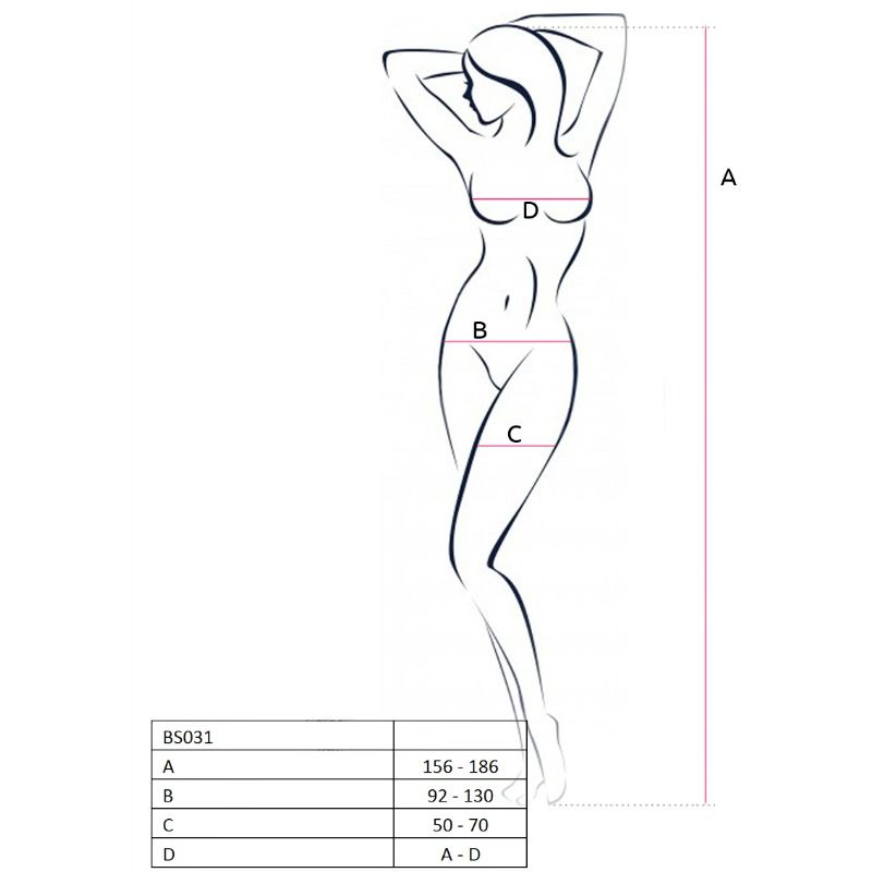 PASSION – DAMEN BS031 SCHWARZER BODYSTOCKING, EINE GRÖSSE
