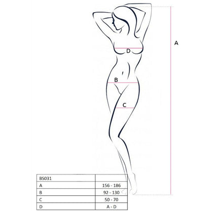 PASSION – DAMEN BS031 SCHWARZER BODYSTOCKING, EINE GRÖSSE