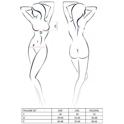 PASSION – DAMEN PAULINE 3-TEILIGES SET GRÖSSE S/M