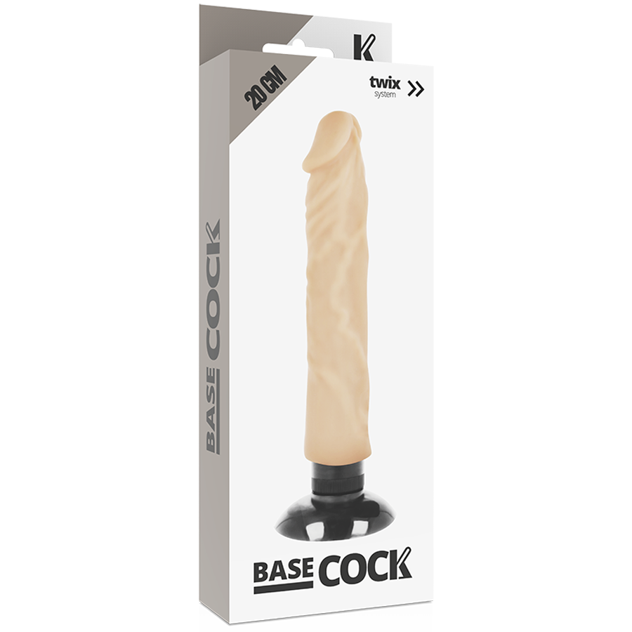 BASECOCK - VIBRATEUR RÉALISTE 2-1 NOIR 20 CM -O- 4 CM