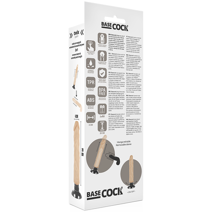 BASECOCK - VIBRATEUR RÉALISTE 2-1 NOIR 20 CM -O- 4 CM
