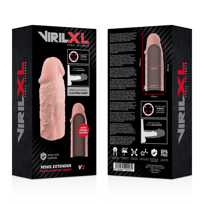 VIRILXL - NATÜRLICHE FLÜSSIGE SILIKON-PENISVERLÄNGERUNG V3