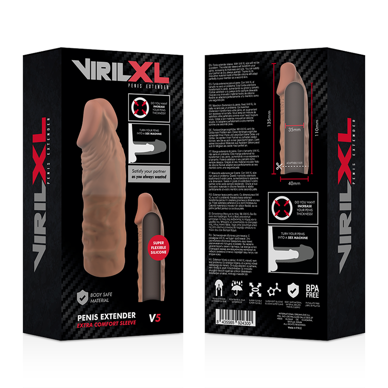 VIRILXL - BRAUNE PENISVERLÄNGERUNG AUS FLÜSSIGEM SILIKON V5