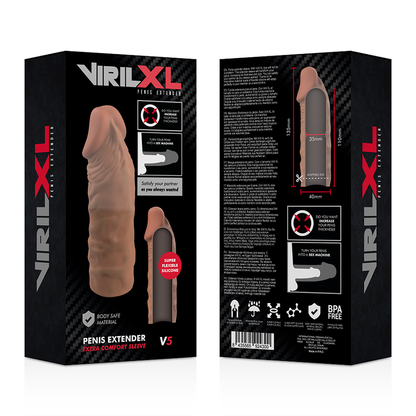 VIRILXL - BRAUNE PENISVERLÄNGERUNG AUS FLÜSSIGEM SILIKON V5