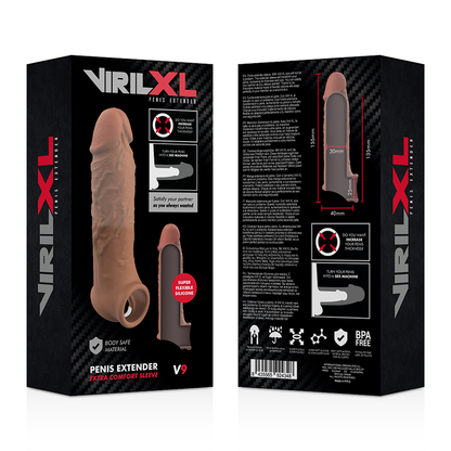 VIRILXL - BRAUNE PENISVERLÄNGERUNG AUS FLÜSSIGEM SILIKON V9